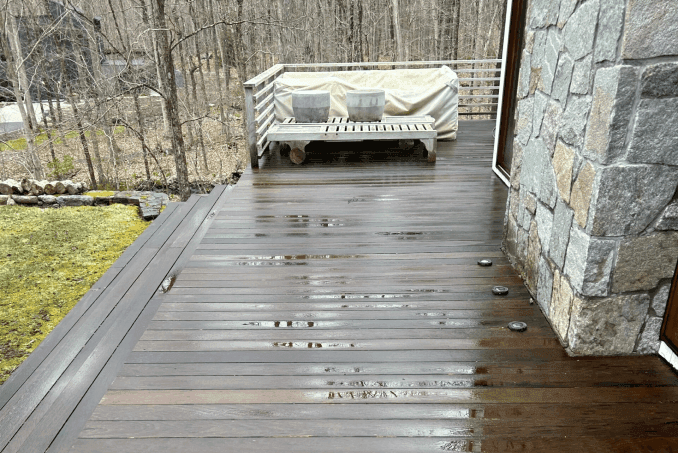 Wood deck after soft washing — Fairfield County, CT