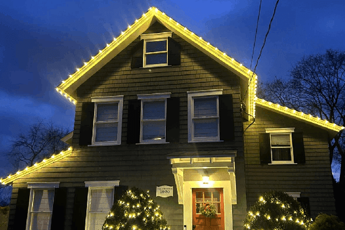 Home decorated with professionally installed holiday lights — Fairfield County, CT
