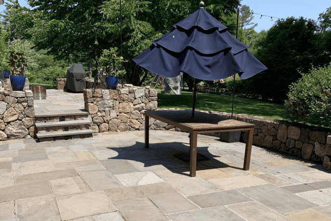 Bluestone patio after power washing in Westport, CT