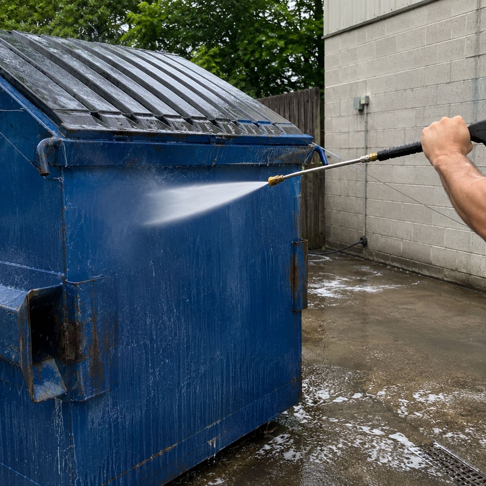 Dumpster Pad Pressure Washing