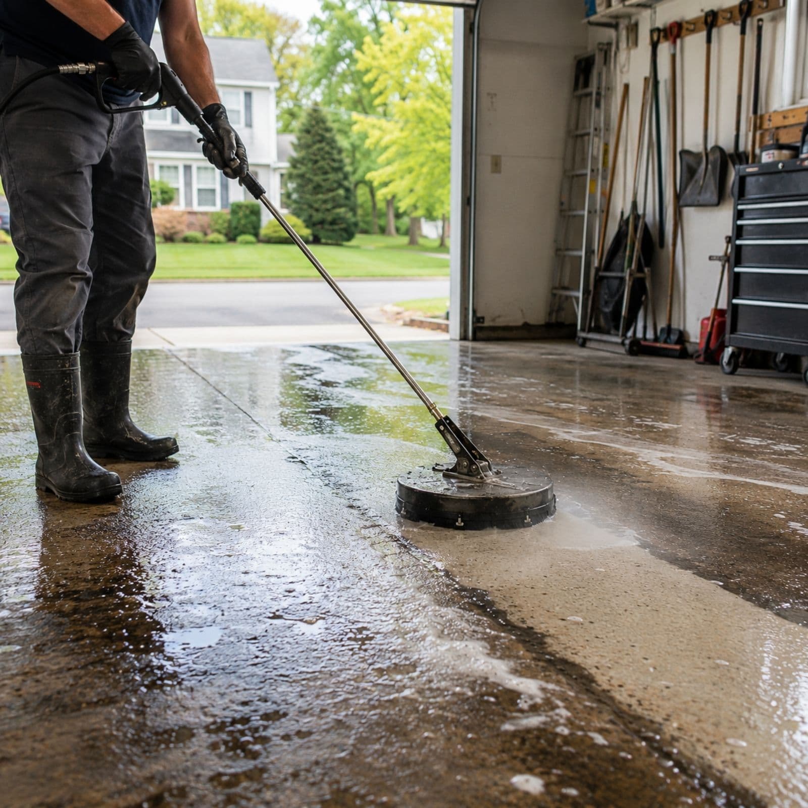 Parking Garage Pressure Washing